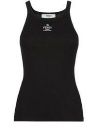 Fendi - Top With Embroidered Logo - Lyst