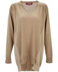 Max Mara - V-Neck Long-Sleeved Pullover - Lyst