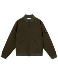 Stone Island - Logo Patch Zipped Bomber Jacket - Lyst