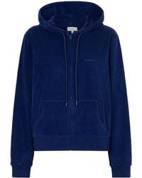 Hunza G - Hooded Embroidered Cotton-Terry Top - Lyst