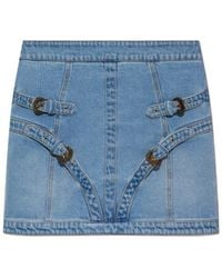 Versace - Jeans Couture Buckle Detail Mini Skirt - Lyst