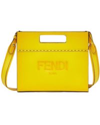 Fendi - Logo Debossed Mini Shopper Bag - Lyst