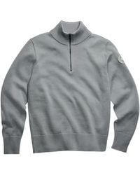 Canada Goose - Logo Half-Zip Knitted Sweater - Lyst