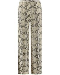 Alysi - Python-Print Leather Trousers - Lyst