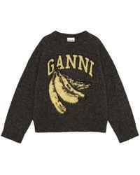Ganni - Sweater With Banana Graphic - Lyst