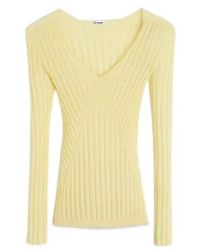 Jil Sander - Cashmere Blend V-Neck Sweater - Lyst