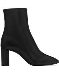 Saint Laurent - Lou Almond Toe Ankle Boots - Lyst