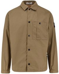 Stone Island - Logo Patch Press-Stud Jacket - Lyst