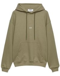 MSGM - Logo Printed Drawstring Hoodie - Lyst
