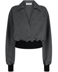 The Attico - The Logo Embroidered V-Neck Top - Lyst