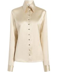 KHAITE - Satin Point Collar Shirt - Lyst