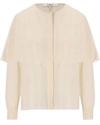 Chloé - Chlo Crewneck Straight Hem Long-Sleeved Shirt - Lyst