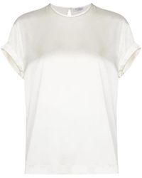 Brunello Cucinelli - Satin Crewneck T-Shirt - Lyst