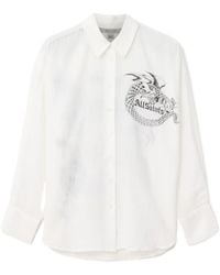 AllSaints - Sparrow Printed Linen Shirt - Lyst