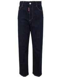 DSquared² - Logo Tag Straight-Leg Jeans - Lyst