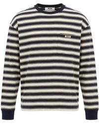 MSGM - Long-Sleeved Striped T-Shirt - Lyst