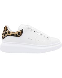 McQueen - Leopard Detailed Lace-Up Sneakers - Lyst