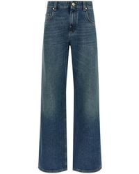 Brunello Cucinelli - Logo Patch Wide Leg Jeans - Lyst
