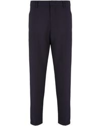 Emporio Armani - Pleated Tapered Trousers - Lyst