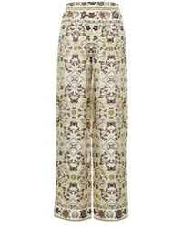 Tory Burch - Printed Silk Wide-Leg Pants - Lyst