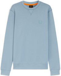 BOSS - Cotton-Terry Sweatshirt With Logo Patch - Lyst