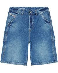 DIESEL - Mid-Length Denim Shorts - Lyst