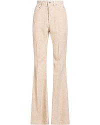 Rick Owens - Cream Pants Cotton, Linen - Lyst