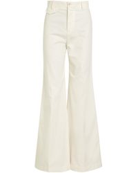 Chloé - Flared-Leg Canvas Trousers - Lyst