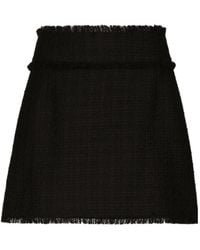 Dolce & Gabbana - High-Waist Tweed Miniskirt - Lyst