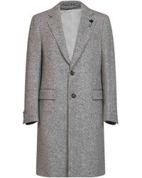 Lardini - Herringbone Single-Breasted Coat - Lyst