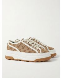 Gucci - GG Canvas Platform Sneaker In Beige - Lyst