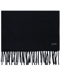 BOSS - Boss Logo Patch Fringed Edge Scarf - Lyst