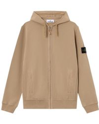 Stone Island - Logo Patch Zipped Hoodie - Lyst