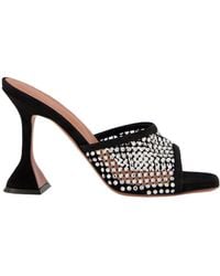 AMINA MUADDI - Crystal-Embellished Mule Heels - Lyst