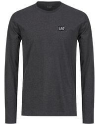 EA7 - T-Shirt With Round Neck And Short Sleeves - Lyst