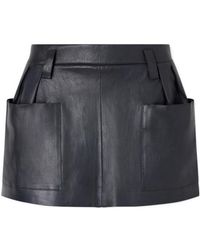 Stouls - Anastasia Pleated Leather Mini Skirt - Lyst