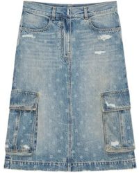 Givenchy - 4G Motif Denim Skirt - Lyst