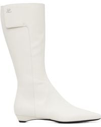 Courreges - Logo-Detail Flat Boots - Lyst