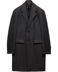 Prada - Checked Single-Breasted Coat - Lyst