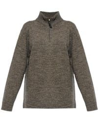 Maison Margiela - Zip Stand-Collar Knitted Sweater - Lyst