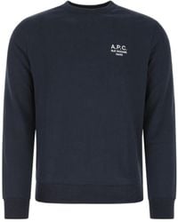 A.P.C. - Logo Embroidered Crewneck Sweatshirt - Lyst