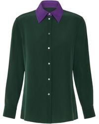Weekend by Maxmara - Contrast Collar Buttoned Shirt - Lyst