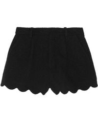 Saint Laurent - High-Waisted Scallop-Edge Shorts - Lyst