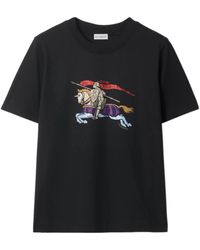 Burberry - Crystal Ekd Cotton T-Shirt - Lyst