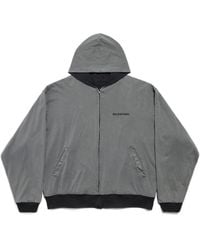 Balenciaga - Reversible Zip-Up Hooded Jacket - Lyst