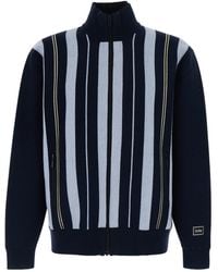 Drole de Monsieur - Drôle De Monsieur Striped Zipped Knit Jacket - Lyst