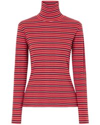 Dries Van Noten - Striped Ribbed Cotton-Blend Turtleneck Sweater - Lyst
