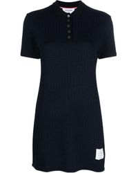 Thom Browne - Checked Jacquard Short-Sleeved Polo Mini Dress - Lyst