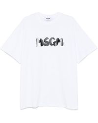 MSGM - Logo-Printed Crewneck T-Shirt - Lyst