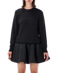 Ganni - Wool-Cotton Sweater - Lyst